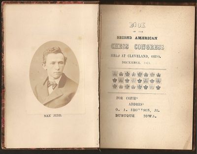 Book of the Second American Chess Congress held at Cleveland, Ohio