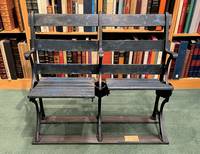 Pair of Blue Folding Seats from Ebbets Field, home of the Brooklyn Dodgers