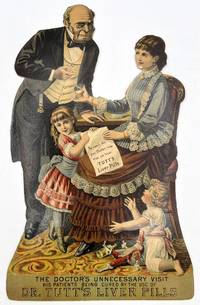 Die-Cut Counter Card Advertising Patent Medicine Dr. Tutt's Liver Pills - No need for your Doctor, now that you have Tutt's Liver Pills