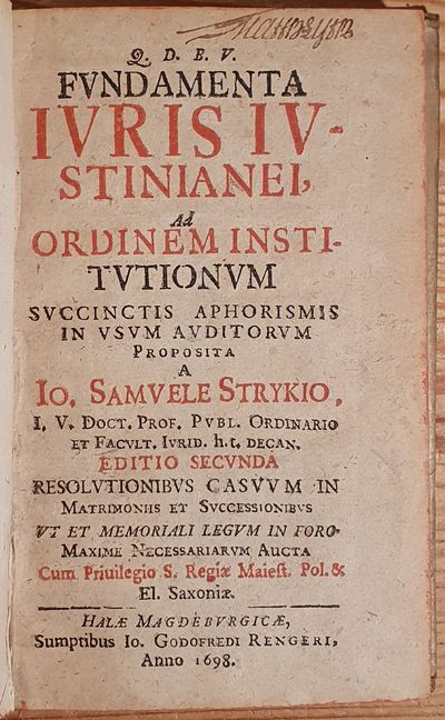Fundamenta Iuris Iustinianei, Ad Ordinem…