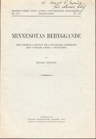 Minnesotas bebyggande. Med särskild hänsyn till…