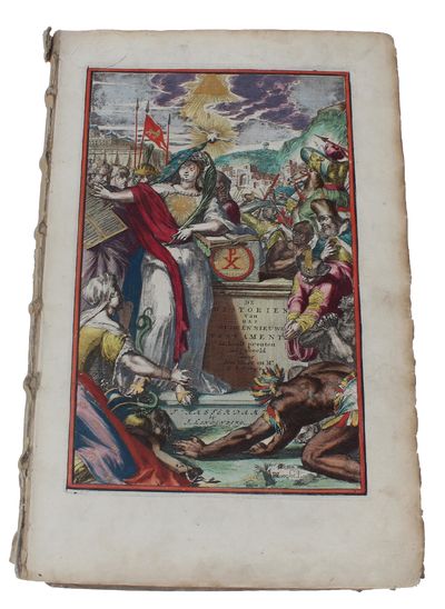 'T Groot Waerelds Tafereel, Waar in de Heilige en Waereldsche Geschiedenissen en Veranderingen zedert de Schepping des Waerelds, Tot het uiteinde van de Openbaring van Joannes, Worden afgemaalt, en ieder Konst-prent door Gods-geleerde Wysgeerige en ... (photo 2)