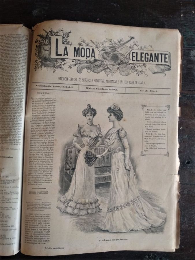 La Moda Elegante. Periódico Especial de Señoras y Señoritas, indispensable  en toda casa de familia.. Año LX. Números 1 - 48.