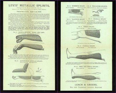 Handbill Advertisement for Levis Metallic Splints