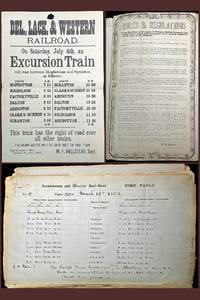 Delaware, Lackawanna & Western Rail-Road Employee Timetables, Rules & Regulations, etc. and Ledger of specifics on all Trips