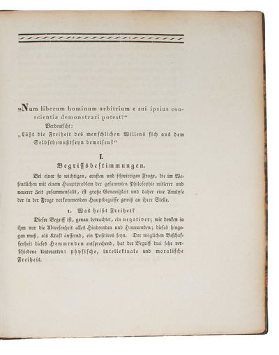 Kan Menneskets frie Villie bevises af dets Selvbevidsthed?" En med det Kongelige Norske Videnskabers=Selskabs større Guldmedaille belønnet Priis=Afhandling. [In: Det Kongl. Norske Videnskabers=Selskabs Skrifter i det 19de Aarhundrede. 3die Binds 2det... - [SCHOPENHAUER'S FIRST REAL SUCCESS] (photo 2)