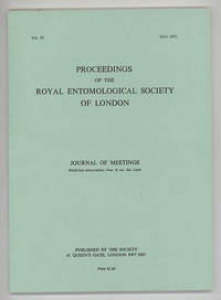 image of Proceedings of the Royal Entomological Society of London. Journal of Meetings Vol 39
