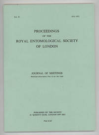 Proceedings of the Royal Entomological Society of London. Journal of Meetings Vol 39