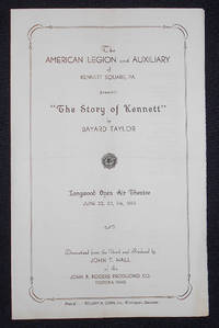image of Program from a production of The Story of Kennett by Bayard Taylor presented at Longwood Gardens in 1933 with a ticket from the first performance