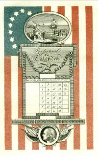 Uncut Engraving &#150; Patriotic Perpetual Calendar, American Flag, George Washington
