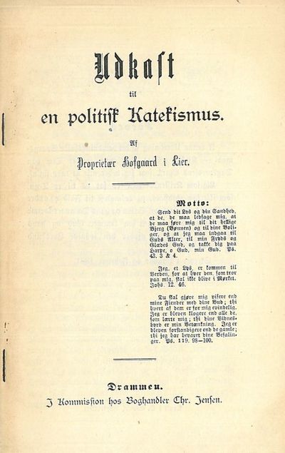 Udkast til en politisk Katekismus. Af Proprietær…