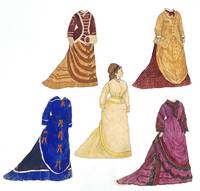 Handmade 6" Paper Doll -- 1880s Upper Class Woman with Four (4) Outfits