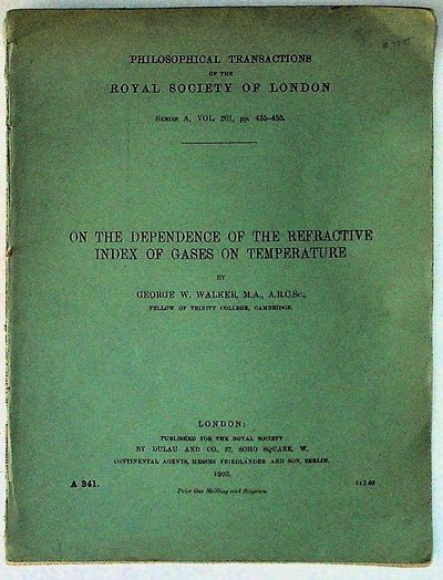 On the Dependence of the Refractive Index of Gases on Temperature. Philosophical Transactions of the Royal Society of London, Series A, Vol. 201, pp. 435-455