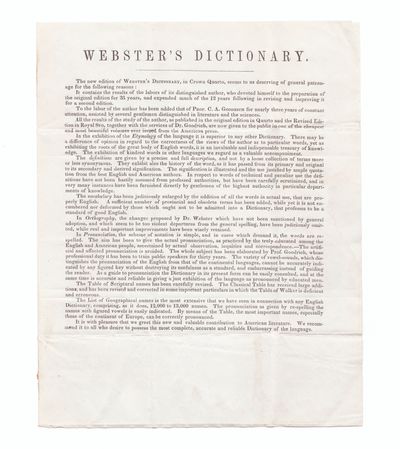 Printed circular for the first...