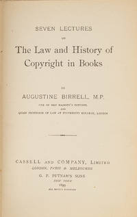 Seven Lectures on the Law and History of Copyright in Books