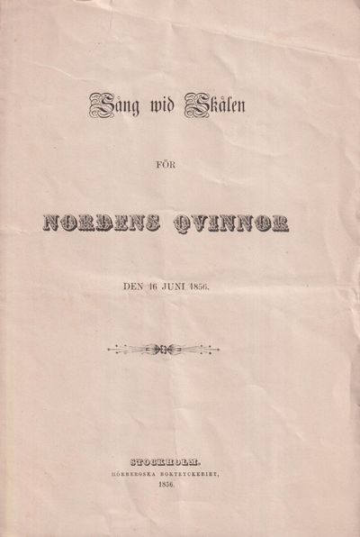 Sång wid skålen för Nordens Qvinnor den 16 juni…
