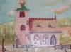 View Image 6 of 7 for  Oil Painting on Board of a Rural Balkan Village Square with a Few Vendor Stalls and People Here and... Inventory #20214