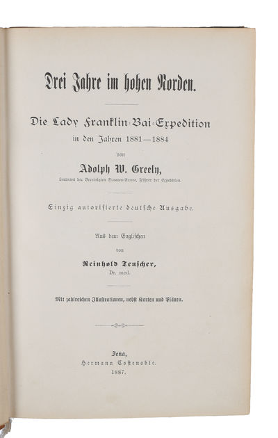 Drei Jahre im hohen Norden. Die Lady Franklin=Bai=Expedition in den Jahren 1881-1884. Einzig autorisierte deutsche Ausgabe. Aus dem Englischen von Reinhold Teuscher. Mit zahlreichen Illustrationen, nebst Karten und Plänen. (photo 2)