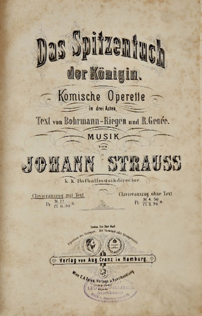 Das Spitzentuch der Königen. [Piano-vocal score]
