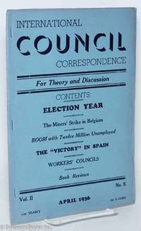 cover of International Council Correspondence; for theory and discussion, vol. II no. 5 (April 1936)