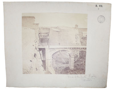 Original photograph of the Bridge of the Porta Reale, Valletta, Malta. - [EARLY PHOTOGRAPH OF MALTA] (photo 2)