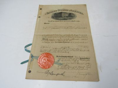 Patent Document for Henry Crocker of Bristol RI. March 24, 1883, for a patent on a Book Holder