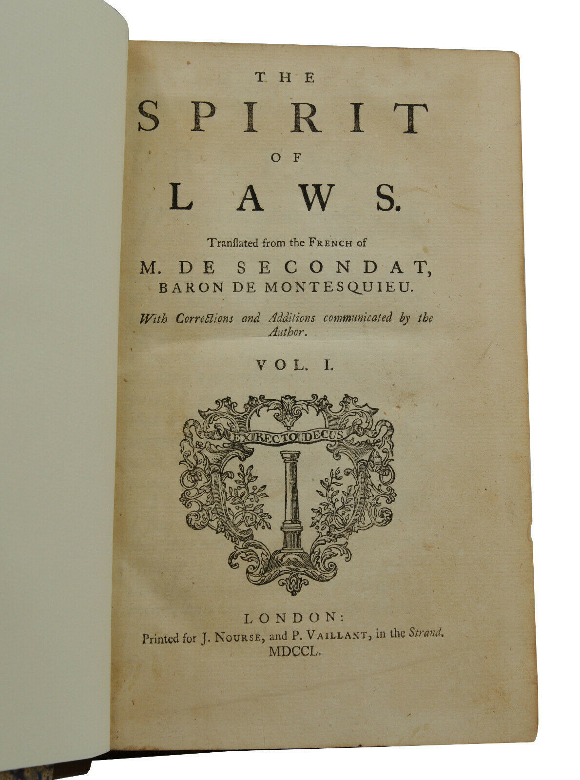 The Spirit of Laws by Montesquieu, Charles de Secondat, Baron de
