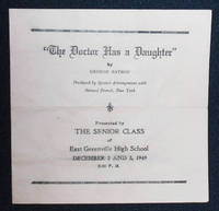 Program from a production of The Doctor Has a Daughter by George Batson by the Senior Class of East Greenville High School