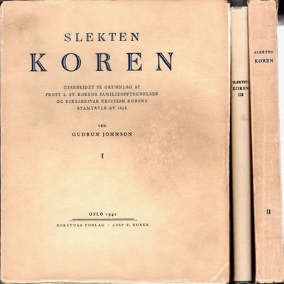 Slekten Koren. Utarbeidet på grunnlag av prost L.…