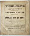 View Image 1 of 5 for (Railroads) Chesapeake & Ohio R'Y Co. , Western Division. Time-Table No. 54. To Take Effect at 4 O'c... Inventory #010220
