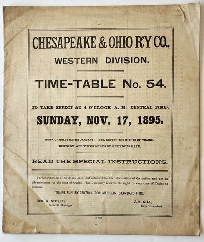 No Place (Richmond, VA): Chesapeake & Ohio Railway Company, 1895. Book. Very Good Plus. Stapled Wrap...