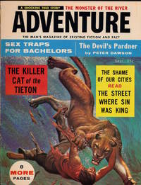 Adventure (Vintage adventure magazine, September 1956) by Kunstler, More (cover art); Peter Dawson, Fred Gipson, Sam Ross, William Grayson, Peter Teasdale, Jack Kofoed, Bradford D. Jones, Nichobar Jones, Frederic Sinclair, Jules Archer, Raymond S. Traffarn, Freeman Hubbard, Gene Longtine, J.R. Gaver, Joseph C. S - 1956