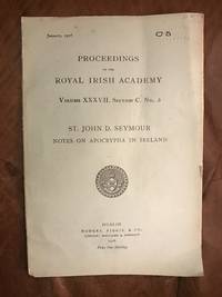 cover of Notes On Apocrypha In Ireland Proceedings Of The Royal Irish Academy Volume XXXVII. Section C. No. 5