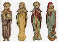 4 Bizarre appearing Infant Toddler Embossed Die-cut Victorian Scraps