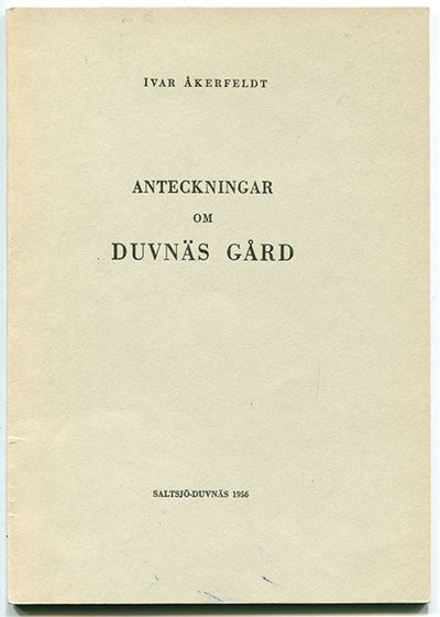 Anteckningar om Duvnäs gård.