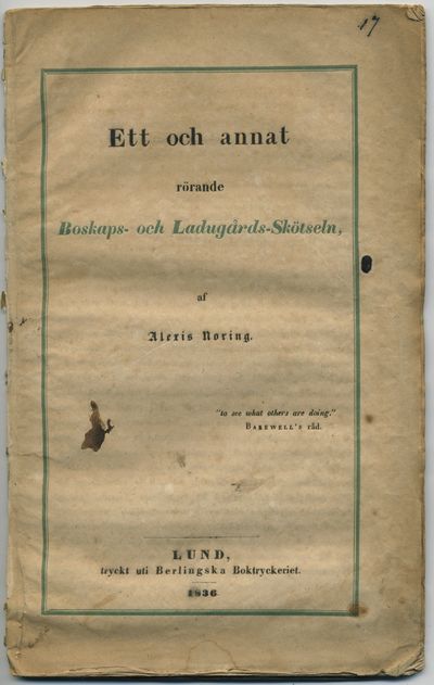 Ett och annat rörande boskaps- och…