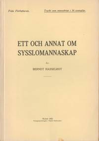 Ett och annat om sysslommannaskap.