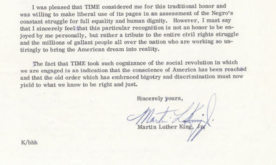 Martin Luther King Jr: My Selection as Time Magazine’s Man of the Year For 1963 Proves That “the conscience of America has been reached and that the old order which has embraced bigotry and discrimination must now yield to what we know to be right and just.""