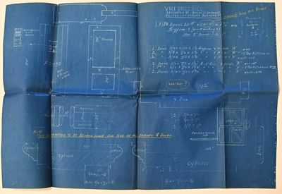 [VIRGINIA] [CONTRACTOR’S BLUEPRINT; VMI] MEASURED DRAWINGS FOR THE VMI DRILL HALL, 1942