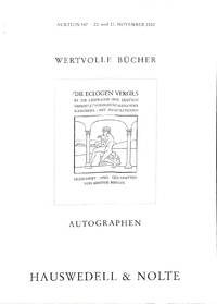 Auktion 353, 22. Und 23. November 2000: Wertvolle Bücher und Autographen des 15.-20. Jahrhunderts. by HAUSWEDELL & NOLTE - HAMBURG - from Frits Knuf Antiquarian Books (SKU: 74217)