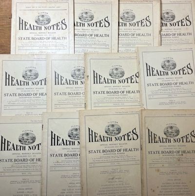 Jacksonville: State Board of Health, 1929. Periodical. Good. Incomplete run of 27 periodicals titled...