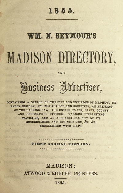 Wm. N. Seymour's Madison Directory and Business Advertiser