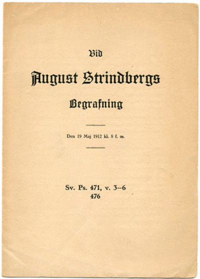 Vid August Strindbergs begrafning. Den 19 Maj…