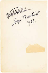 Boldly Penned Musical Quotation from the Opening of His Popular Piano Concerto No. 3 by PROKOFIEV, SERGEI