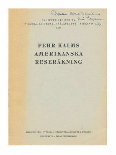 Pehr Kalms amerikanska reseräkning. Utgiven med…