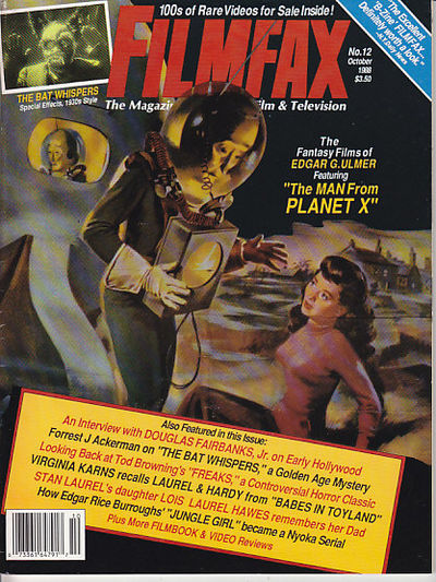 Filmfax #12 1988 -- MAN FROM PLANET X Edgar Ulmer, Bat Whisperers Filmfax #12 1988 -- MAN FROM PLANET X Edgar Ulmer, Bat Whisperers