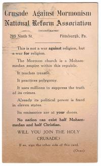 Crusade Against Mormonism. National Reform Association (Incorporated)