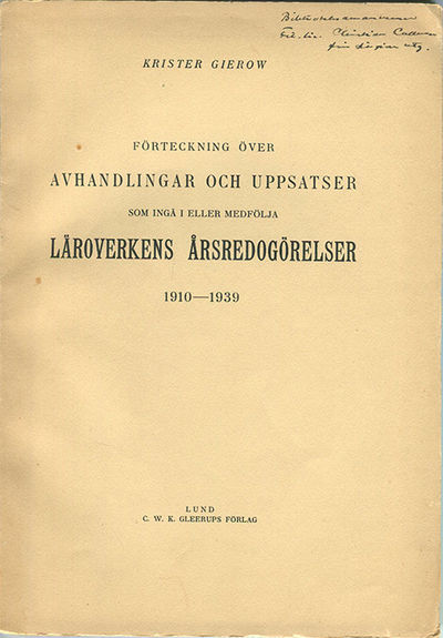 Förteckning över avhandlingar och uppsatser som…