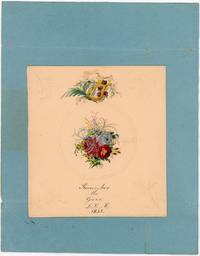 Watercolor & Razor Cut Work with Harp and Floral Array - Remember the Giver L.C. K. 1835