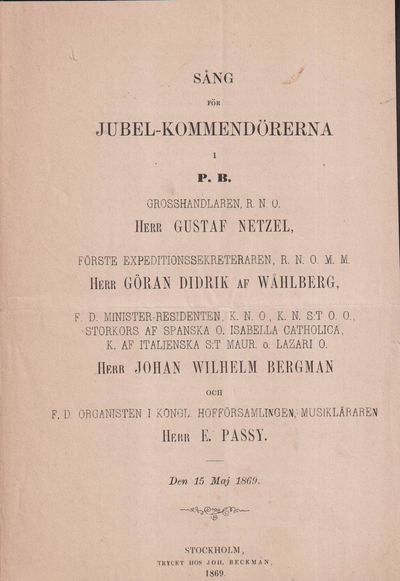 Sång för jubel-kommendörerna i P.B.…
